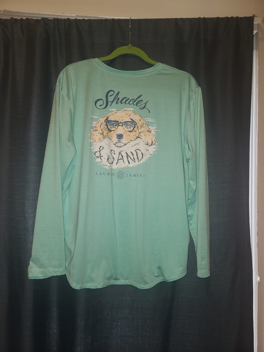 LG Women's Light Teal Long-Sleeve Graphic Tee - Picture 2 of 5